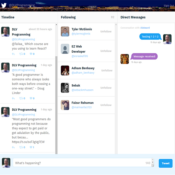 Twitter Interface preview